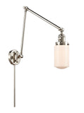 238-PN-G311 1-Light 4.5" Polished Nickel Swing Arm - Matte White Cased Dover Glass - LED Bulb - Dimmensions: 4.5 x 30 x 30.75 - Glass Up or Down: Yes