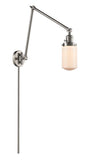 238-SN-G311 1-Light 4.5" Brushed Satin Nickel Swing Arm - Matte White Cased Dover Glass - LED Bulb - Dimmensions: 4.5 x 30 x 30.75 - Glass Up or Down: Yes