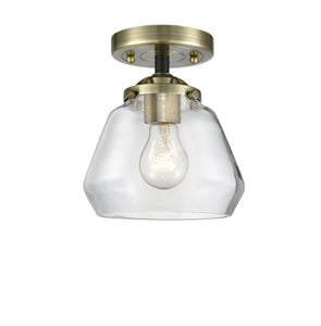 1-Light 6.75" Fulton Semi-Flush Mount - Cone Clear Glass - Choice of Finish And Incandesent Or LED Bulbs