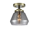 1-Light 6.75" Fulton Semi-Flush Mount - Cone Plated Smoke Glass - Choice of Finish And Incandesent Or LED Bulbs