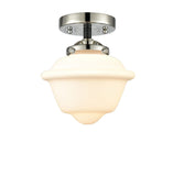 284-1C-BPN-G531 1-Light 7.5" Black Polished Nickel Semi-Flush Mount - Matte White Cased Small Oxford Glass - LED Bulb - Dimmensions: 7.5 x 7.5 x 8.125 - Sloped Ceiling Compatible: No