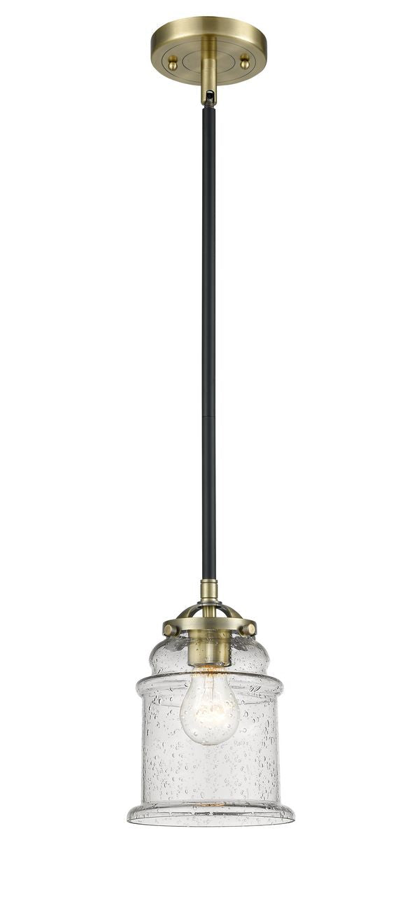 Stem Hung 6" Canton Mini Pendant - Bell-Urn Seedy Glass - Choice of Finish And Incandesent Or LED Bulbs