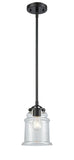 284-1S-OB-G182 Stem Hung 6" Oil Rubbed Bronze Mini Pendant - Clear Canton Glass - LED Bulb - Dimmensions: 6 x 6 x 8.875<br>Minimum Height : 19.5<br>Maximum Height : 43.5 - Sloped Ceiling Compatible: Yes