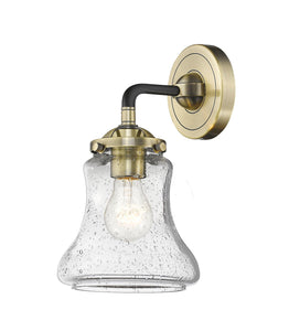 1-Light 6" Black Antique Brass Sconce - Seedy Bellmont Glass LED