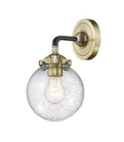 1-Light 6" Beacon Sconce - Globe-Orb Seedy Glass - Choice of Finish And Incandesent Or LED Bulbs