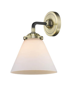 1-Light 7.75" Large Cone Sconce - Cone Matte White Glass - Choice of Finish And Incandesent Or LED Bulbs