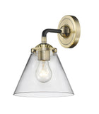 1-Light 7.75" Large Cone Sconce - Cone Clear Glass - Choice of Finish And Incandesent Or LED Bulbs