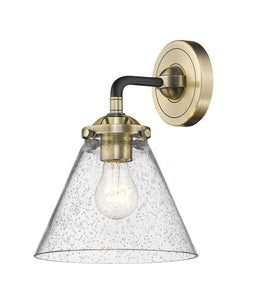 1-Light 7.75" Large Cone Sconce - Cone Seedy Glass - Choice of Finish And Incandesent Or LED Bulbs