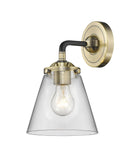 1-Light 6.25" Black Antique Brass Sconce - Clear Small Cone Glass LED