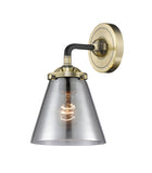 1-Light 6.25" Black Antique Brass Sconce - Plated Smoke Small Cone Glass LED