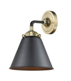 1-Light 8" Black Antique Brass Sconce - Matte Black Appalachian Shade LED