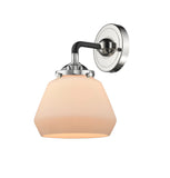 284-1W-BPN-G171 1-Light 6.75" Black Polished Nickel Sconce - Matte White Cased Fulton Glass - LED Bulb - Dimmensions: 6.75 x 7.625 x 8.5 - Glass Up or Down: Yes