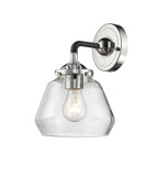 284-1W-BPN-G172 1-Light 6.75" Black Polished Nickel Sconce - Clear Fulton Glass - LED Bulb - Dimmensions: 6.75 x 7.625 x 8.5 - Glass Up or Down: Yes