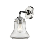 284-1W-BPN-G192 1-Light 6" Black Polished Nickel Sconce - Clear Bellmont Glass - LED Bulb - Dimmensions: 6 x 7.25 x 9.5 - Glass Up or Down: Yes