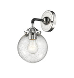 284-1W-BPN-G204-6 1-Light 6" Black Polished Nickel Sconce - Seedy Beacon Glass - LED Bulb - Dimmensions: 6 x 7.25 x 9 - Glass Up or Down: Yes