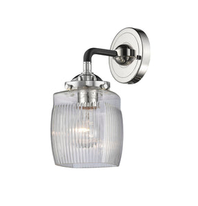 1-Light 5.5" Colton Sconce - Square-Rectangle Clear Halophane Glass - Choice of Finish And Incandesent Or LED Bulbs
