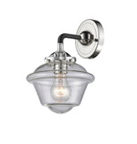 284-1W-BPN-G534 1-Light 7.5" Black Polished Nickel Sconce - Seedy Small Oxford Glass - LED Bulb - Dimmensions: 7.5 x 8 x 9 - Glass Up or Down: Yes