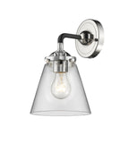 284-1W-BPN-G62 1-Light 6.25" Black Polished Nickel Sconce - Clear Small Cone Glass - LED Bulb - Dimmensions: 6.25 x 7.375 x 9 - Glass Up or Down: Yes