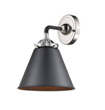 284-1W-BPN-M13-BK 1-Light 8" Black Polished Nickel Sconce - Matte Black Appalachian Shade - LED Bulb - Dimmensions: 8 x 8.25 x 9.375 - Glass Up or Down: Yes