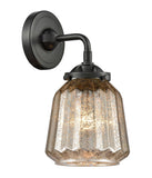 284-1W-OB-G146 1-Light 7" Oil Rubbed Bronze Sconce - Mercury Plated Chatham Glass - LED Bulb - Dimmensions: 7 x 7.25 x 11.25 - Glass Up or Down: Yes