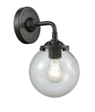 284-1W-OB-G204-6 1-Light 6" Oil Rubbed Bronze Sconce - Seedy Beacon Glass - LED Bulb - Dimmensions: 6 x 7.25 x 9 - Glass Up or Down: Yes