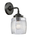 284-1W-OB-G302 1-Light 5.5" Oil Rubbed Bronze Sconce - Thick Clear Halophane Colton Glass - LED Bulb - Dimmensions: 5.5 x 7 x 9.25 - Glass Up or Down: Yes