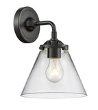 284-1W-OB-G42 1-Light 7.75" Oil Rubbed Bronze Sconce - Clear Large Cone Glass - LED Bulb - Dimmensions: 7.75 x 8.125 x 9.25 - Glass Up or Down: Yes