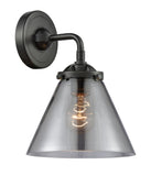 284-1W-OB-G43 1-Light 7.75" Oil Rubbed Bronze Sconce - Plated Smoke Large Cone Glass - LED Bulb - Dimmensions: 7.75 x 8.125 x 9.25 - Glass Up or Down: Yes