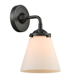 284-1W-OB-G61 1-Light 6.25" Oil Rubbed Bronze Sconce - Matte White Cased Small Cone Glass - LED Bulb - Dimmensions: 6.25 x 7.375 x 9 - Glass Up or Down: Yes