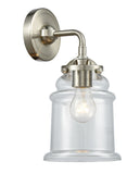 284-1W-SN-G182 1-Light 6" Brushed Satin Nickel Sconce - Clear Canton Glass - LED Bulb - Dimmensions: 6 x 7.25 x 10.5 - Glass Up or Down: Yes