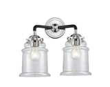 284-2W-BPN-G182 2-Light 14" Black Polished Nickel Bath Vanity Light - Clear Canton Glass - LED Bulb - Dimmensions: 14 x 7.25 x 12.5 - Glass Up or Down: Yes