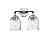 284-2W-BPN-G54 2-Light 13" Black Polished Nickel Bath Vanity Light - Seedy Small Bell Glass - LED Bulb - Dimmensions: 13 x 6.75 x 11 - Glass Up or Down: Yes
