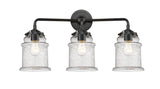 284-3W-OB-G184 3-Light 24" Oil Rubbed Bronze Bath Vanity Light - Seedy Canton Glass - LED Bulb - Dimmensions: 24 x 7.25 x 10.5 - Glass Up or Down: Yes