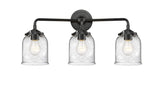 284-3W-OB-G54 3-Light 23" Oil Rubbed Bronze Bath Vanity Light - Seedy Small Bell Glass - LED Bulb - Dimmensions: 23 x 6.75 x 9 - Glass Up or Down: Yes
