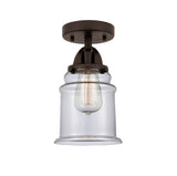 288-1C-OB-G182 1-Light 6" Oil Rubbed Bronze Semi-Flush Mount - Clear Canton Glass - LED Bulb - Dimmensions: 6 x 6 x 10.75 - Sloped Ceiling Compatible: No