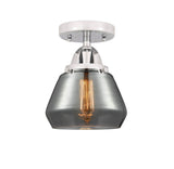 288-1C-PC-G173 1-Light 6.75" Polished Chrome Semi-Flush Mount - Plated Smoke Fulton Glass - LED Bulb - Dimmensions: 6.75 x 6.75 x 8.75 - Sloped Ceiling Compatible: No