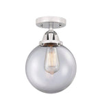 288-1C-PC-G202-8 1-Light 8" Polished Chrome Semi-Flush Mount - Clear Beacon Glass - LED Bulb - Dimmensions: 8 x 8 x 11.25 - Sloped Ceiling Compatible: No
