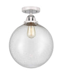 288-1C-PC-G204-12 1-Light 12" Polished Chrome Semi-Flush Mount - Seedy Beacon Glass - LED Bulb - Dimmensions: 12 x 12 x 15.25 - Sloped Ceiling Compatible: No