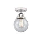 288-1C-PC-G204-6 1-Light 6" Polished Chrome Semi-Flush Mount - Seedy Beacon Glass - LED Bulb - Dimmensions: 6 x 6 x 9.25 - Sloped Ceiling Compatible: No