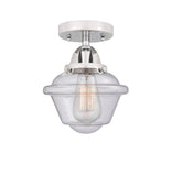 288-1C-PC-G534 1-Light 7.5" Polished Chrome Semi-Flush Mount - Seedy Small Oxford Glass - LED Bulb - Dimmensions: 7.5 x 7.5 x 9.25 - Sloped Ceiling Compatible: No