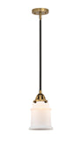 288-1S-BAB-G181 Stem Hung 6" Black Antique Brass Mini Pendant - Matte White Canton Glass - LED Bulb - Dimmensions: 6 x 6 x 10<br>Minimum Height : 19.5<br>Maximum Height : 43.5 - Sloped Ceiling Compatible: Yes