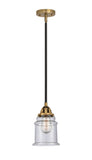 288-1S-BAB-G184 Stem Hung 6" Black Antique Brass Mini Pendant - Seedy Canton Glass - LED Bulb - Dimmensions: 6 x 6 x 10<br>Minimum Height : 19.5<br>Maximum Height : 43.5 - Sloped Ceiling Compatible: Yes