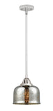 288-1S-PC-G78 Stem Hung 8" Polished Chrome Mini Pendant - Silver Plated Mercury Large Bell Glass - LED Bulb - Dimmensions: 8 x 8 x 8.5<br>Minimum Height : 18<br>Maximum Height : 42 - Sloped Ceiling Compatible: Yes