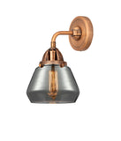 1-Light 6.75" Antique Copper Sconce - Plated Smoke Fulton Glass LED