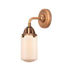 1-Light 4.5" Antique Copper Sconce - Matte White Cased Dover Glass LED