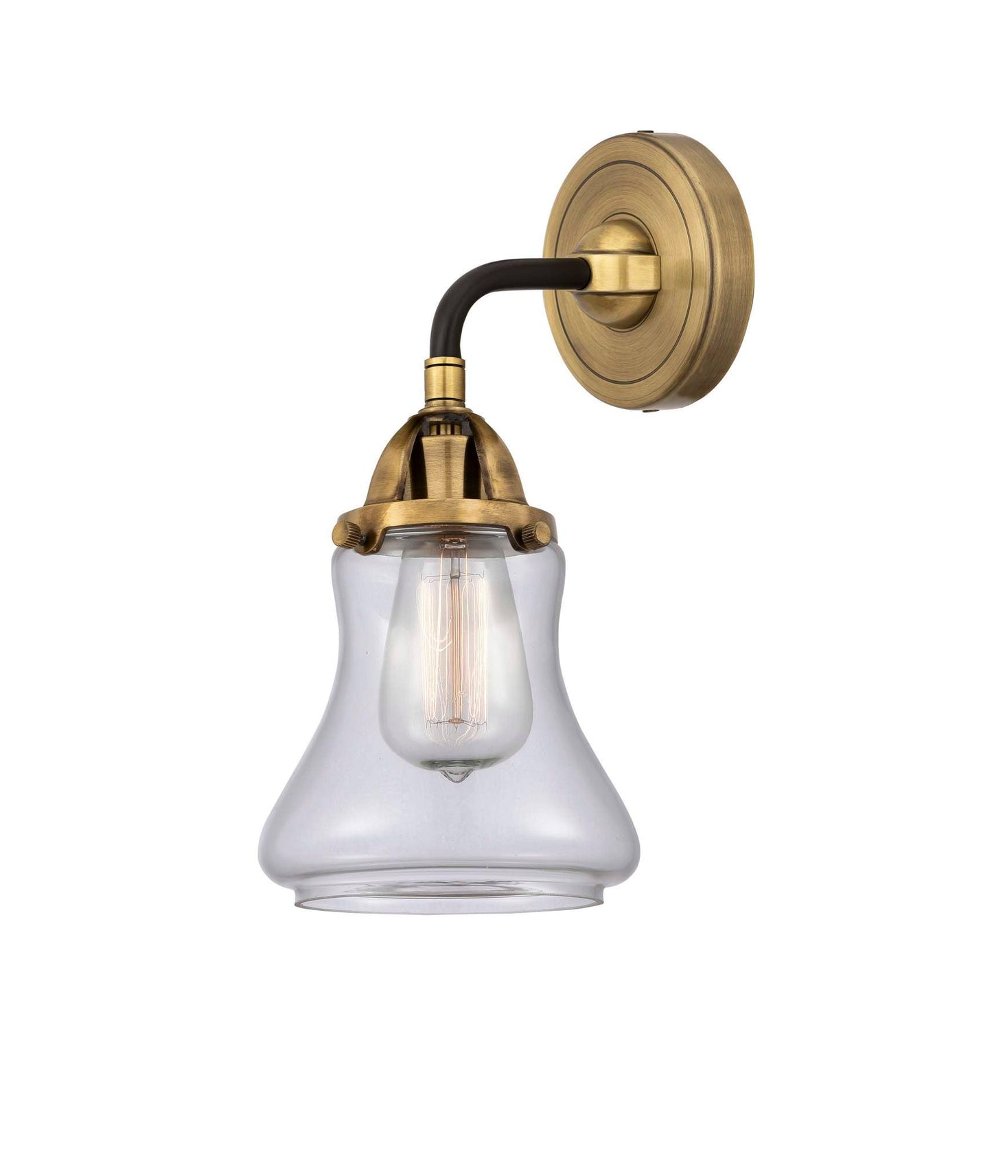 288-1W-BAB-G192 1-Light 6" Black Antique Brass Sconce - Clear Bellmont Glass - LED Bulb - Dimmensions: 6 x 7.25 x 10.625 - Glass Up or Down: Yes