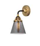 288-1W-BAB-G63 1-Light 6.25" Black Antique Brass Sconce - Plated Smoke Small Cone Glass - LED Bulb - Dimmensions: 6.25 x 7.375 x 10.125 - Glass Up or Down: Yes