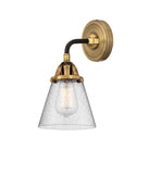 288-1W-BAB-G64 1-Light 6.25" Black Antique Brass Sconce - Seedy Small Cone Glass - LED Bulb - Dimmensions: 6.25 x 7.375 x 10.125 - Glass Up or Down: Yes