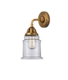 288-1W-BB-G182 1-Light 6" Brushed Brass Sconce - Clear Canton Glass - LED Bulb - Dimmensions: 6 x 7.25 x 11.625 - Glass Up or Down: Yes