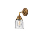 288-1W-BB-G54 1-Light 5" Brushed Brass Sconce - Seedy Small Bell Glass - LED Bulb - Dimmensions: 5 x 6.75 x 10.125 - Glass Up or Down: Yes